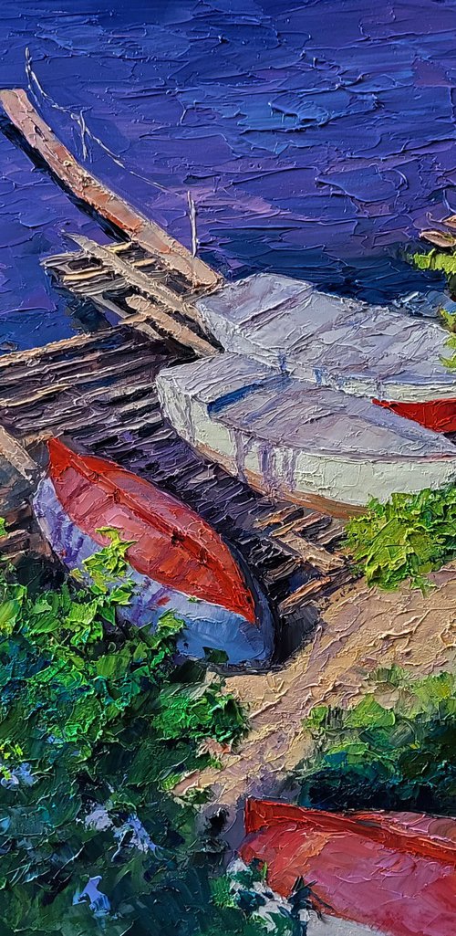 Boats on the Shore by Boris Serdyuk