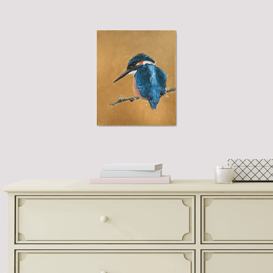 Kingfisher On Gold
