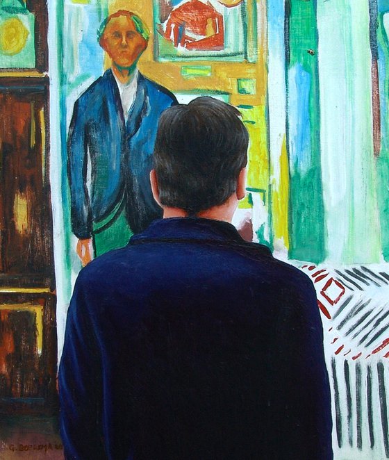Self Portrait With Self Portrait By Edvard Munch