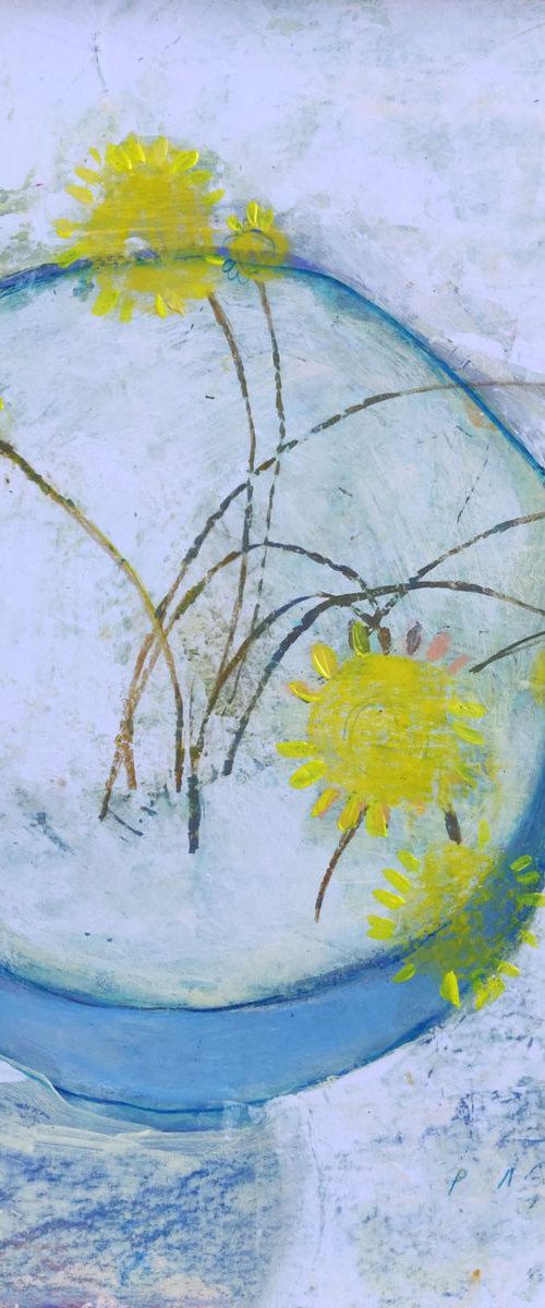 Dandelions: small mixed media artwork by Ayna Paisley