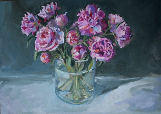 Bright pink peonies