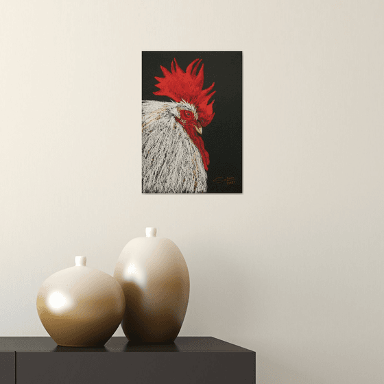 Rooster VII - Pet portrait /  ORIGINAL PAINTING