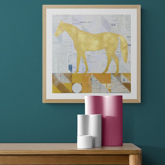 Collage_45_40x40 cm_Golden horse
