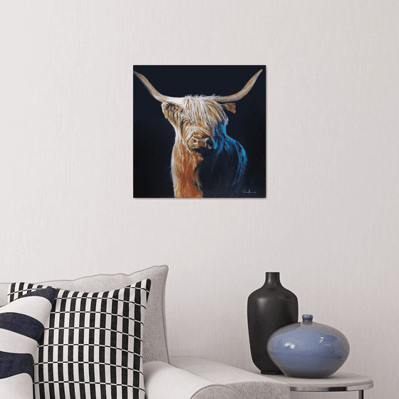 Highland cow painting, made in Scotland art