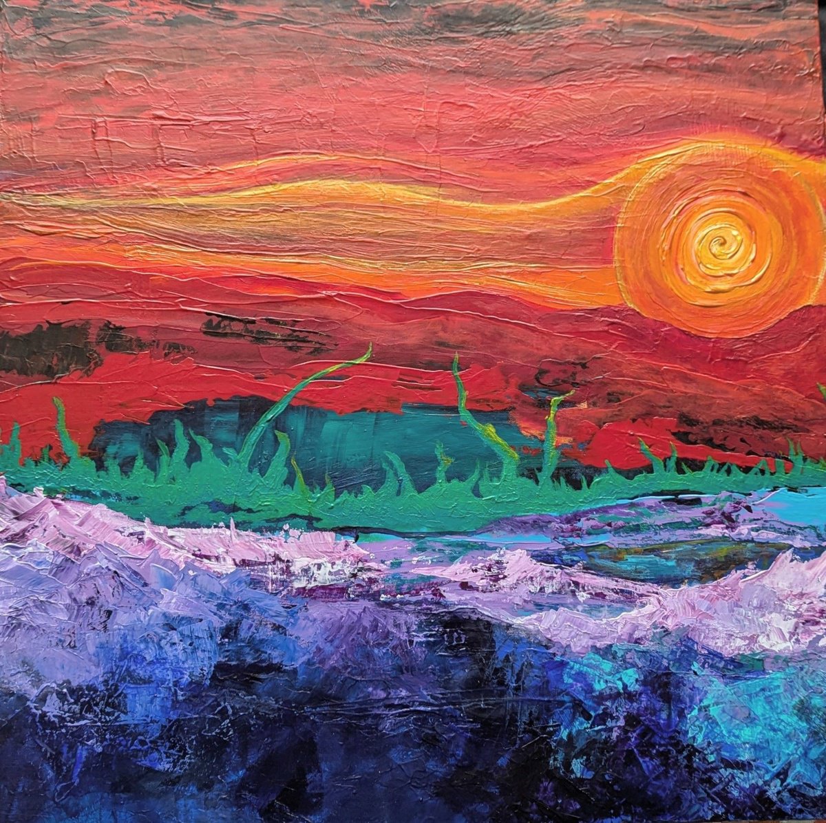 Glow - Textured abstract by Lisa Price