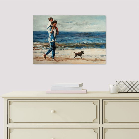 "On the beach by the sea" landscape