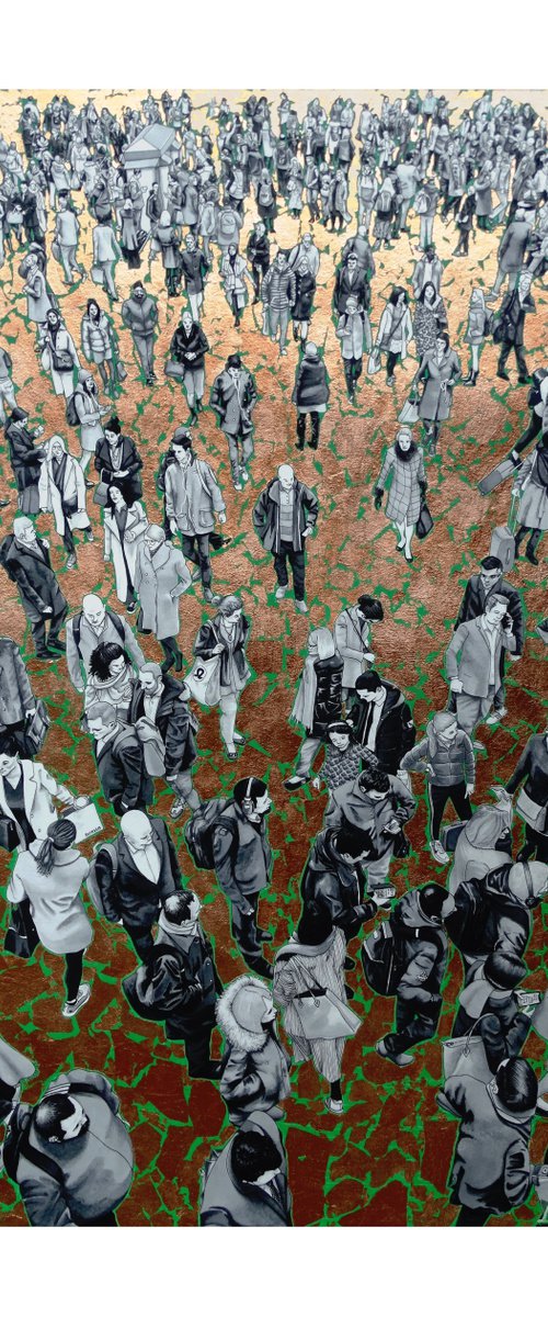 “People At The Station II” (Green Gradient and Copper) by Arturo Garcia de las Heras (Agheras73)