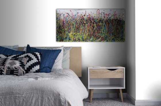 Abstract Art on Non-Stretched Canvas: A Stunning Depiction of Meadow Grass II