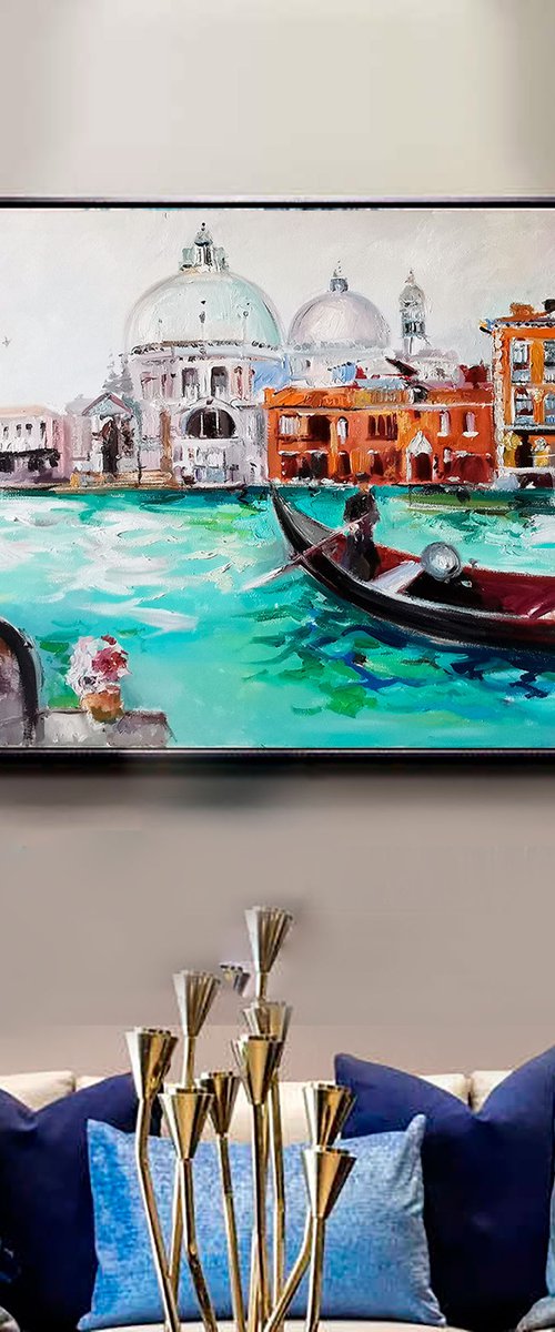 Venice painting, Italy oil art by Annet Loginova