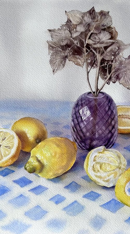 Blue and yellow still life by Alina Karpova