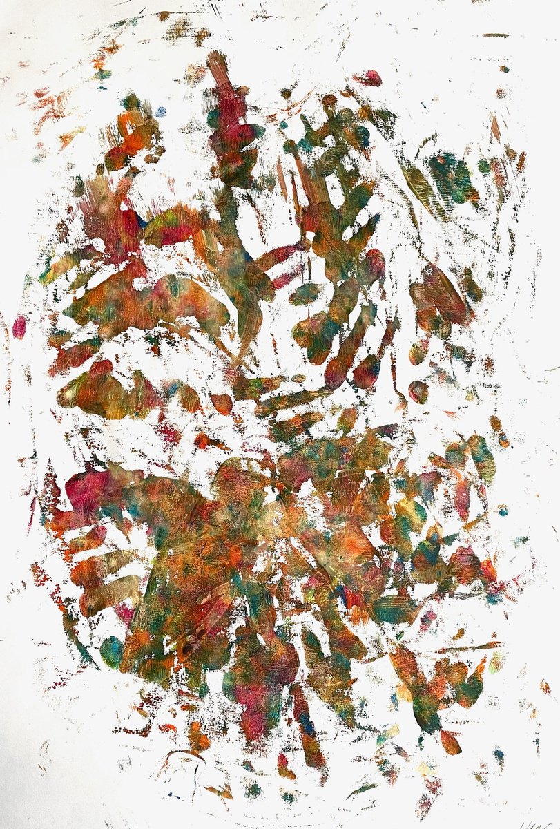 Organic Abstract Acrylic Painting By Christel Haag, 17 X 23, Herbstleuchten, Original Artwork