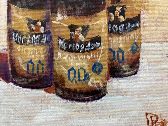 Three Brown Bottles
