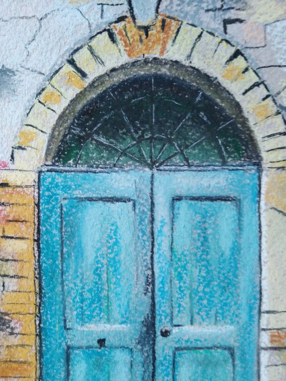 Antique turquoise door