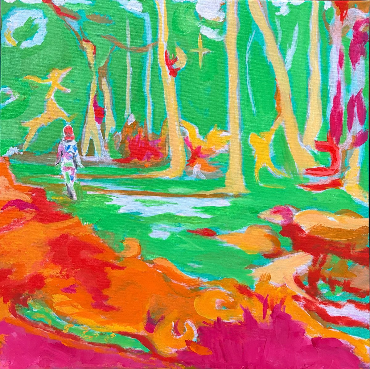 Expressive Oil Painting , Through Space & Time By Susan Stewart, 20 X 20, Artwork For Sale On Artfinder