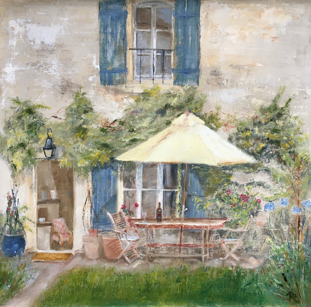 Impressionistic Landscape Oil Painting By Rebecca Pells, 16 X 16", L