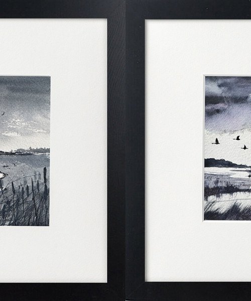 Two marshes views framed by Teresa Tanner