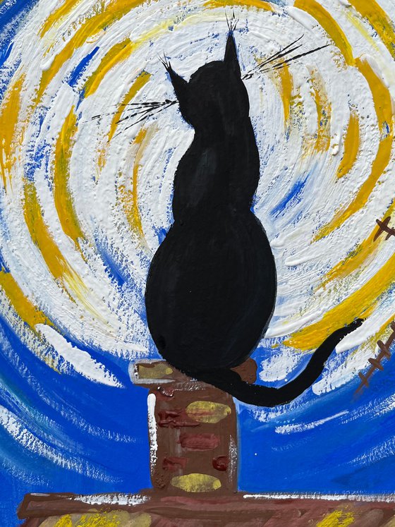 Cat. Moon Lover - original painting