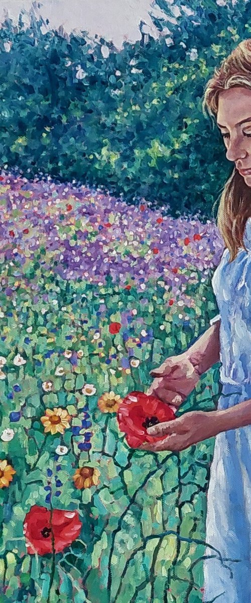 Summer Dreaming - girl in meadow by Zoe Elizabeth Norman