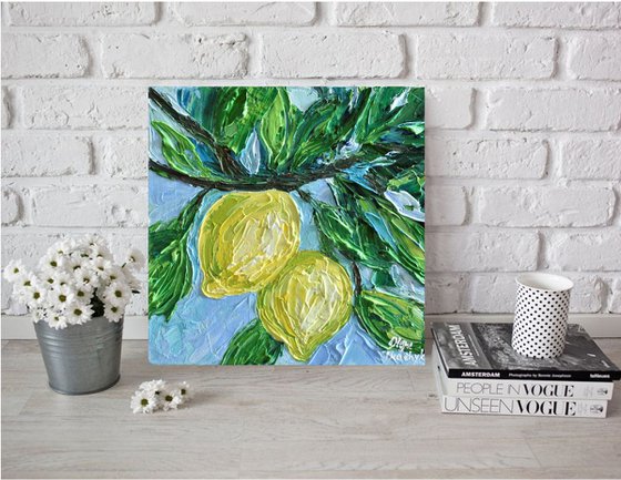 Lemons (20x20x2cm) - Original Acrylic Painting