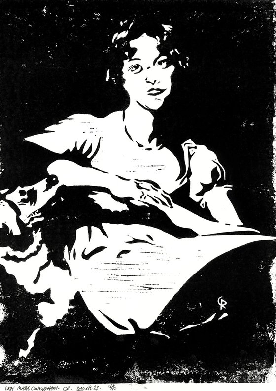 Lady Maria Conyngham - Linoprint inspired by Sir Thomas Lawrence