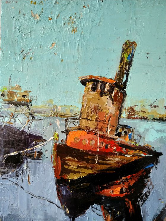 Ship(30x40cm, oil painting, ready to hng)