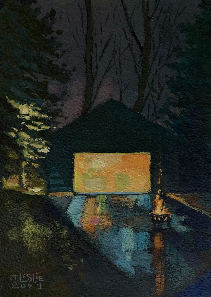 Impressionistic Painting , Studio Lights By Jimmy Leslie, 5 X 7, Artwork For Sale On Artfinder