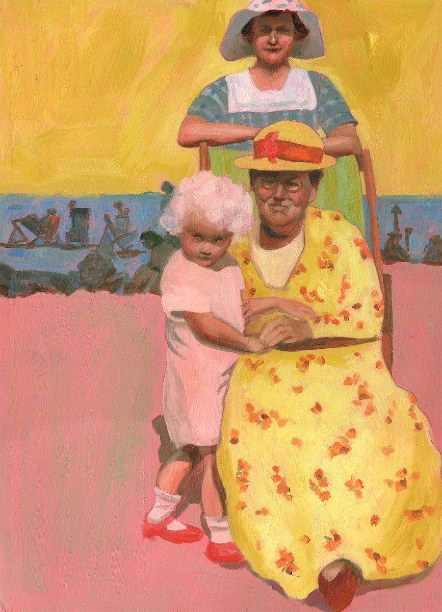 Impressionistic Portrait Oil Painting By Sara Netherway, 12 X 16", Lovely Day, Original Artwork