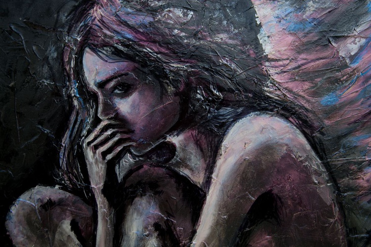 Fallen Angel Original Acrylic Painting On Can Artfinder