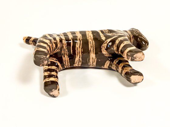 Ceramic sculpture Tiger 14х8.5х5 cm