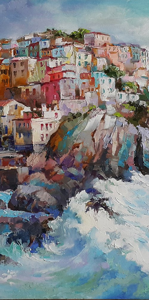 Manarola village Cinque Terre by Viktoria Lapteva