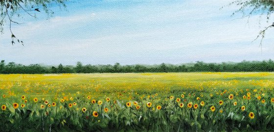 The Sunflower Field (Original Oil Painting)