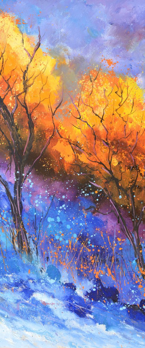 Two trees at moonshine by Pol Henry Ledent
