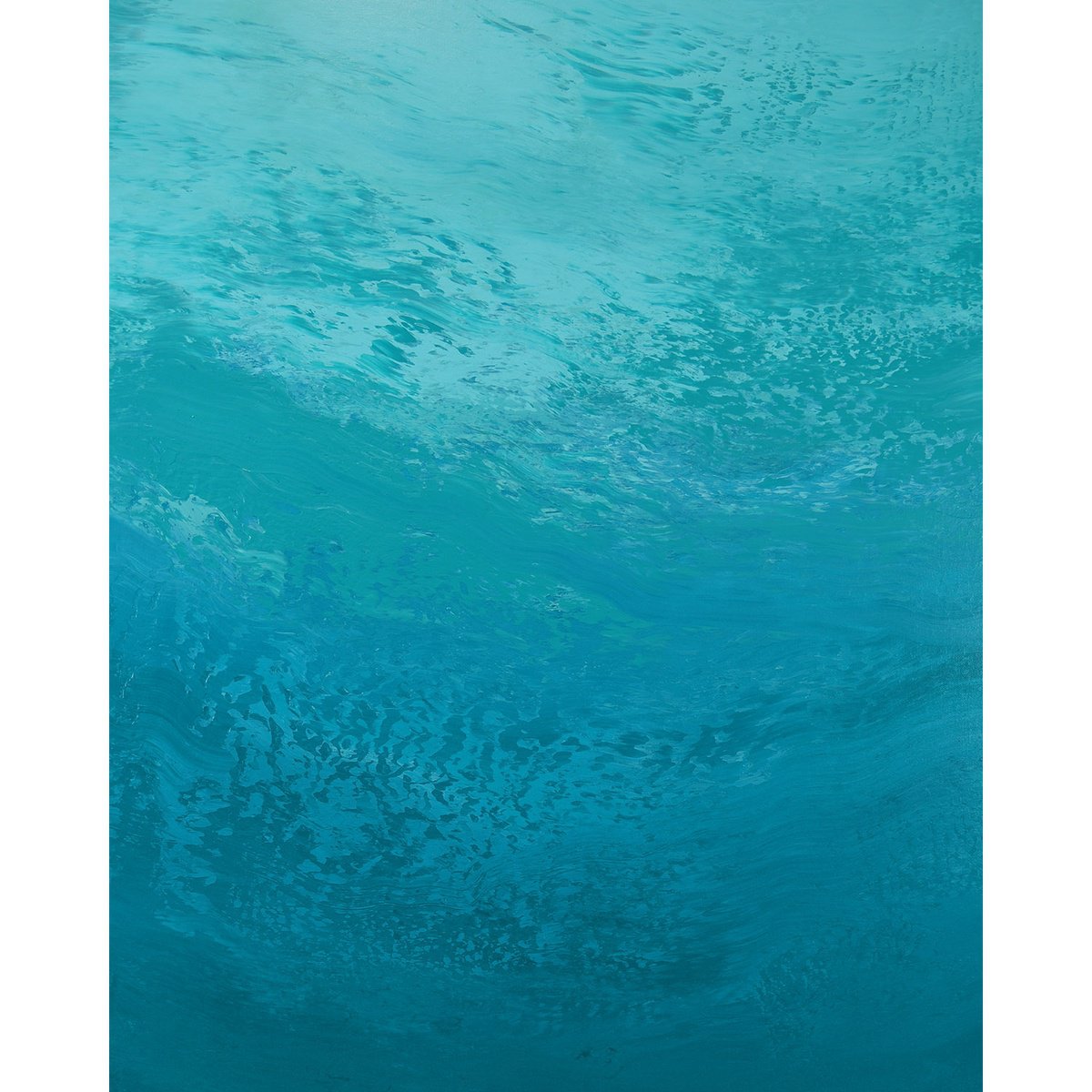 Expressive Abstract Acrylic Painting By Suzanne Vaughan, 24 X 30", Blue Serenity - Color Field, Original Artwork