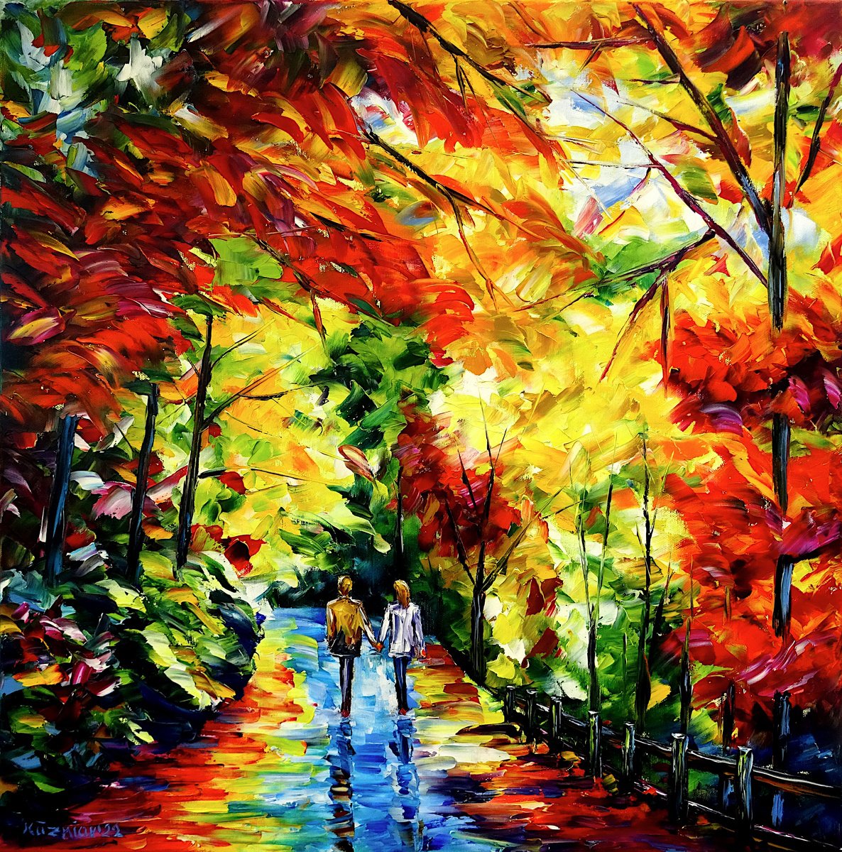A couple in autumn by Mirek Kuzniar