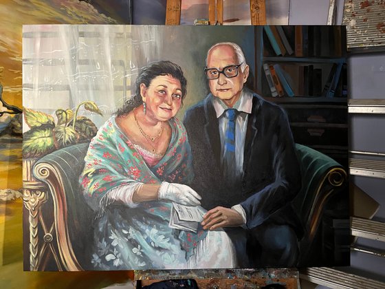 Married couple (portrait commission  from a photo)