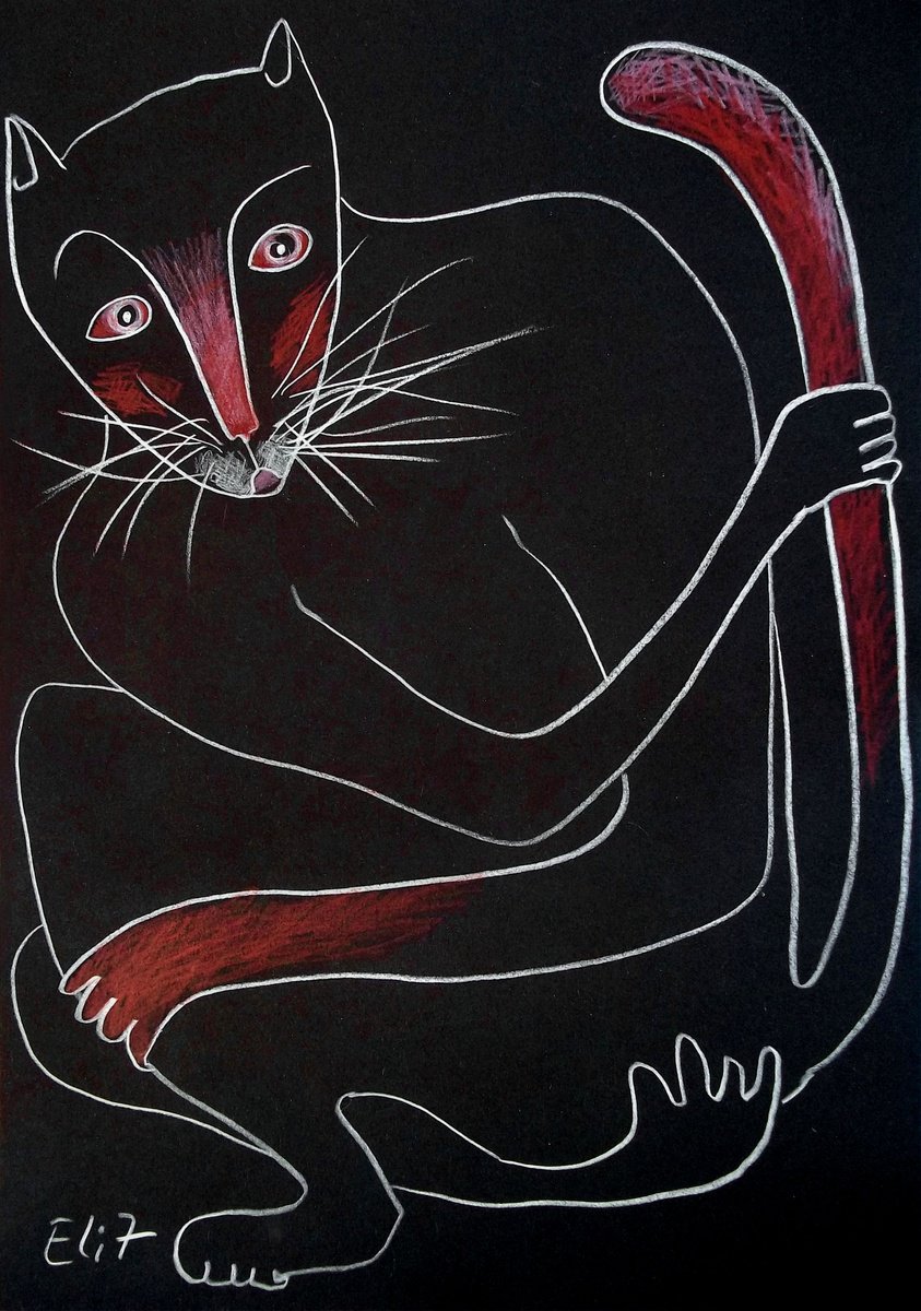 Animal Pencil Drawing By Elisheva Nesis, 9 X 13, Autobridle, Original Artwork