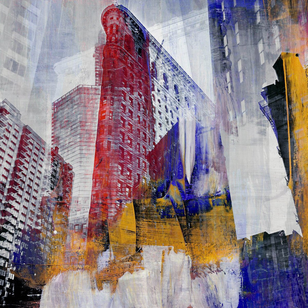 Abstract Cityscapes Photograph By Sven Pfrommer, 39 X 39", Ny Downtown Iii, Original Artwork
