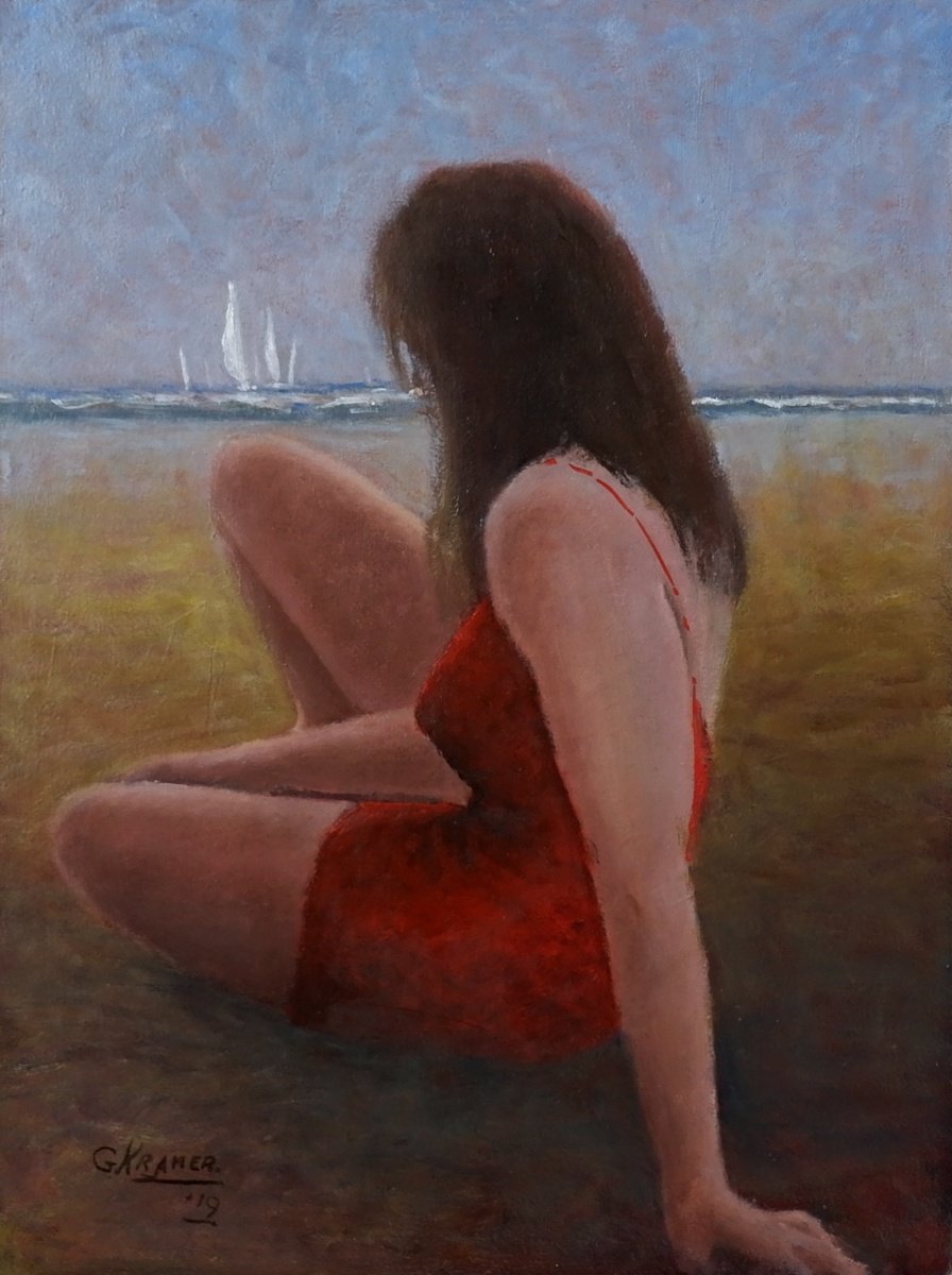 Woman on the beach by Gerard Kramer