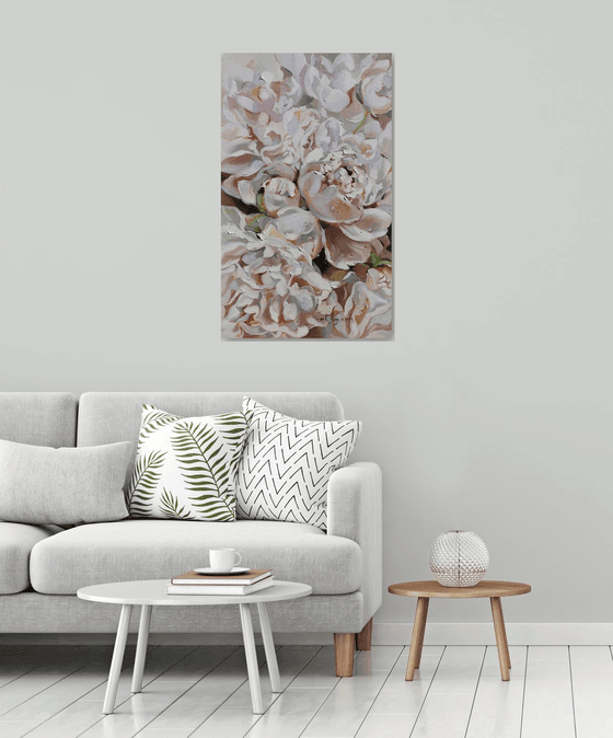 Floral Canvas, Peonies Original Art