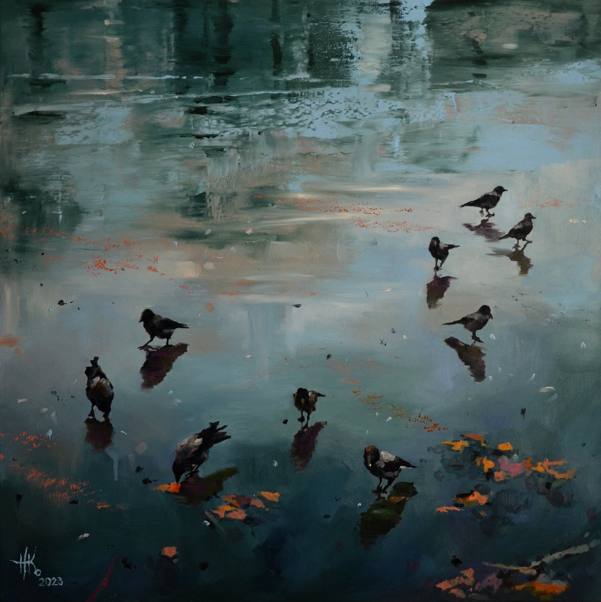February Frosts. Crows by Zhanna Kondratenko