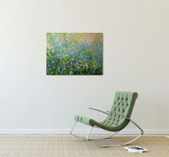 Forty Shades of Blue - Foral Landscape painting