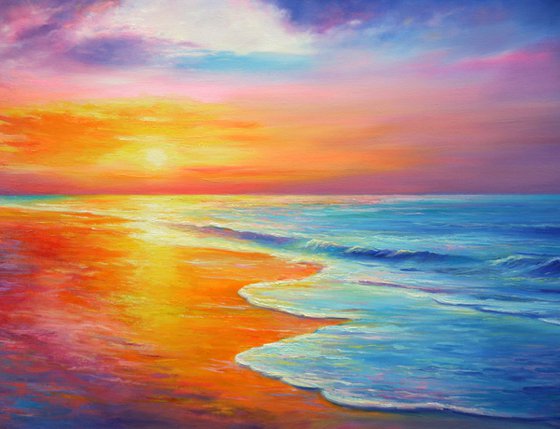 Large seascape painting