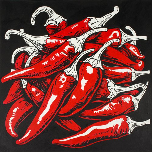 Red peppers by Kosta Morr