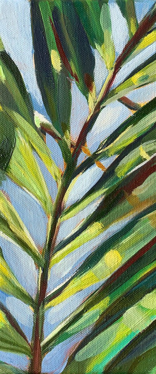 "Tropical greeting». leaf of palm by MOMALYU