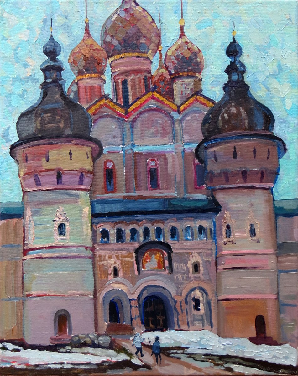 Day in Rostov. Russian province. Painting by Maria Barkovskaya