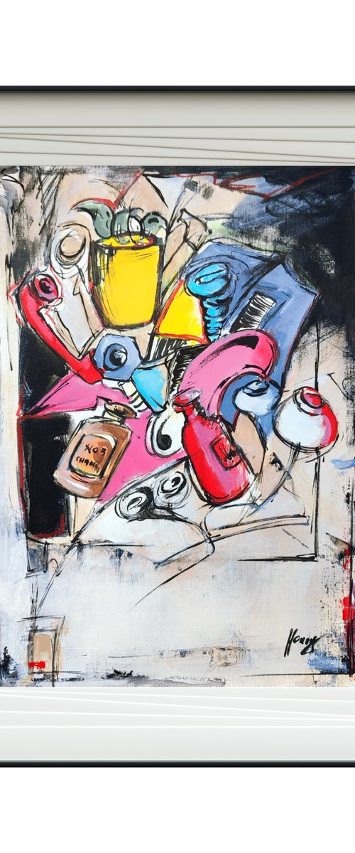 Crazy mixture 2 - acrylic on paper 42x29,7cm by Henryfinearts