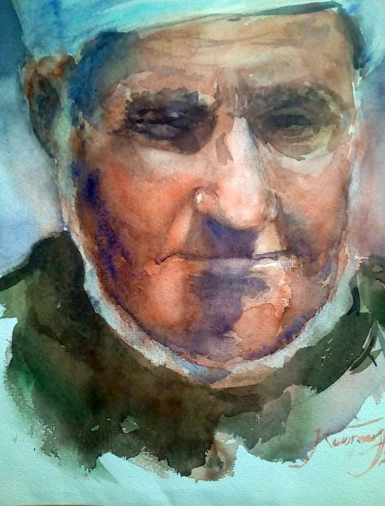 Turkmen Old man portraite