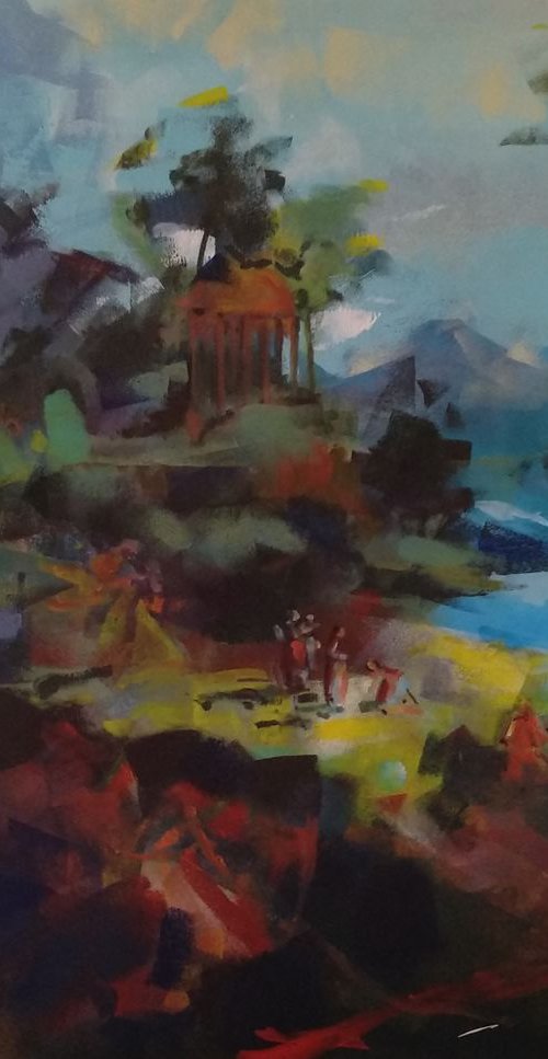 Antique landscape 3 by Marina Del Pozo