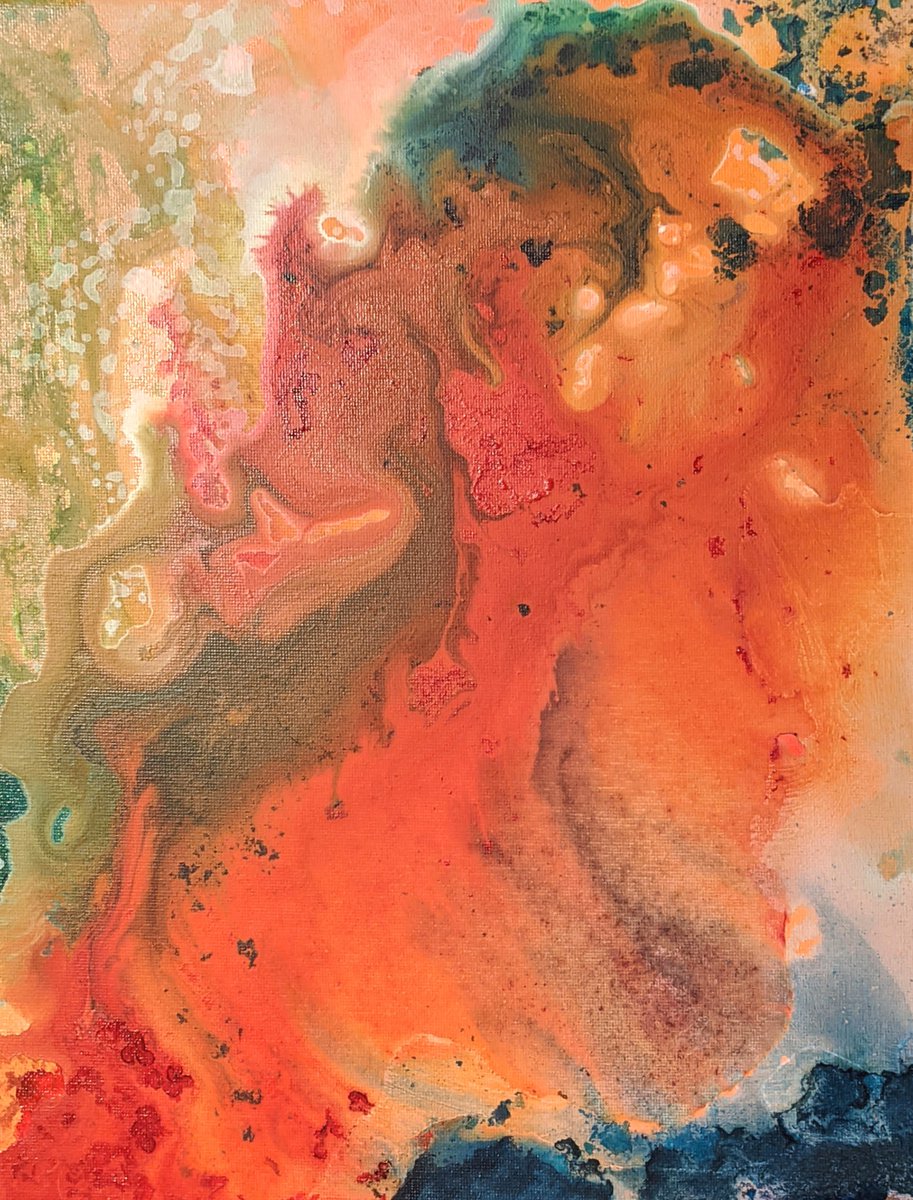 Abstract Painting By Shelli Finch, 11 X 14", Something On The Edge, Original Artwork