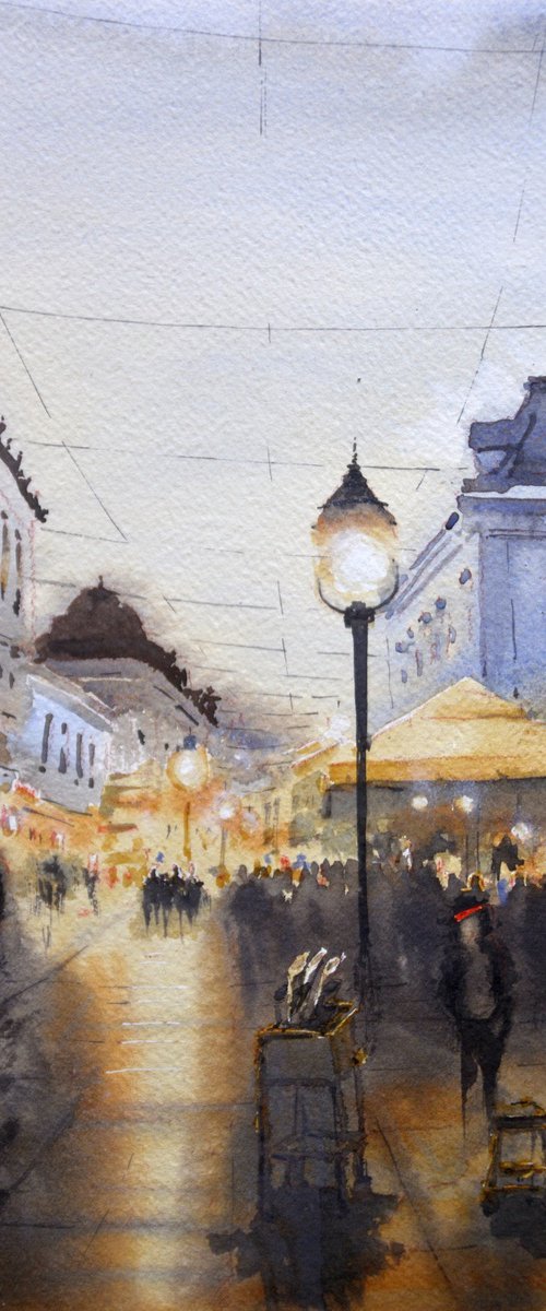 Svetla u Knezu 25x36 cm 2025 by Nenad Kojić watercolorist